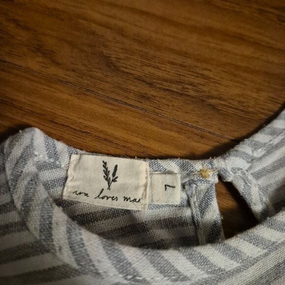Ira Loves Mae 2-piece Striped Linen Dress Girls Size 7 - Picture 3 of 4